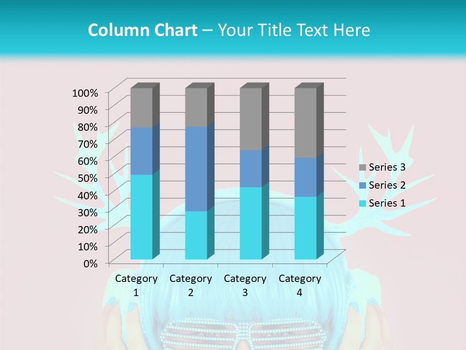 A Woman With Blue Hair And Sunglasses Is Holding Her Head PowerPoint Template