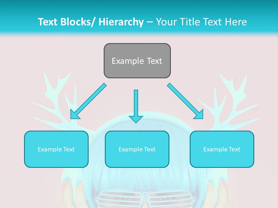 A Woman With Blue Hair And Sunglasses Is Holding Her Head PowerPoint Template