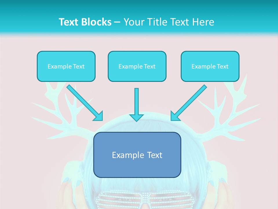 A Woman With Blue Hair And Sunglasses Is Holding Her Head PowerPoint Template