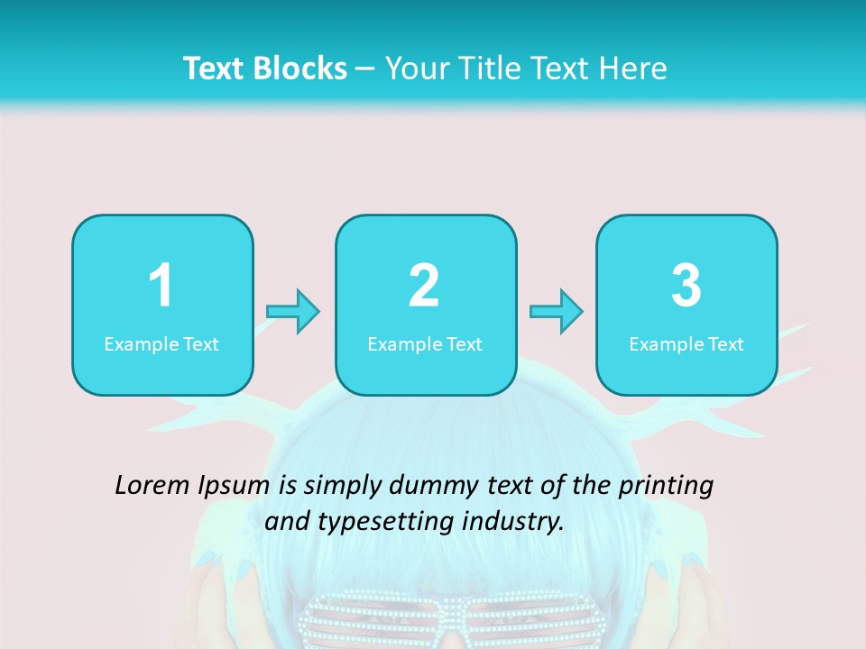 A Woman With Blue Hair And Sunglasses Is Holding Her Head PowerPoint Template