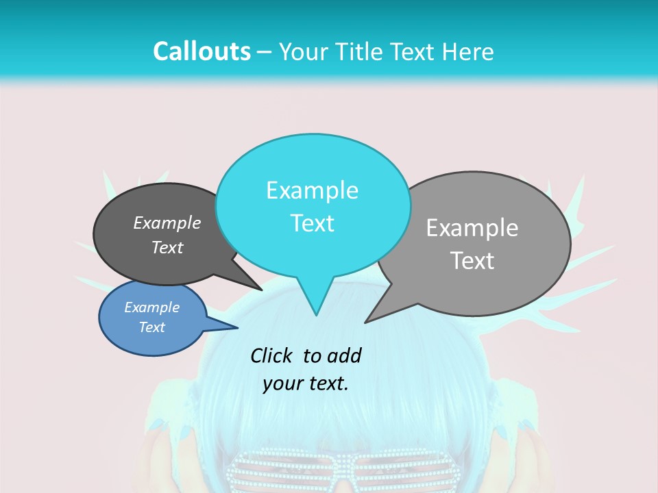 A Woman With Blue Hair And Sunglasses Is Holding Her Head PowerPoint Template