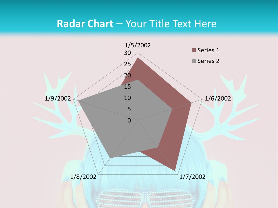 A Woman With Blue Hair And Sunglasses Is Holding Her Head PowerPoint Template