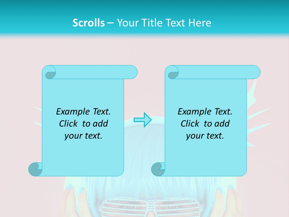 A Woman With Blue Hair And Sunglasses Is Holding Her Head PowerPoint Template
