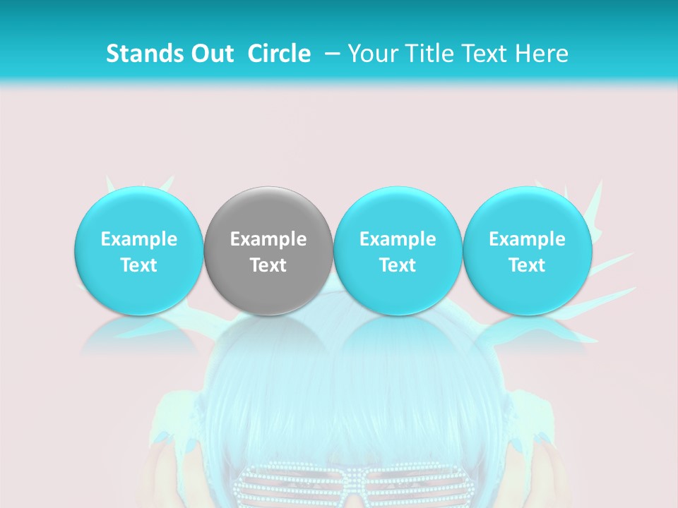 A Woman With Blue Hair And Sunglasses Is Holding Her Head PowerPoint Template