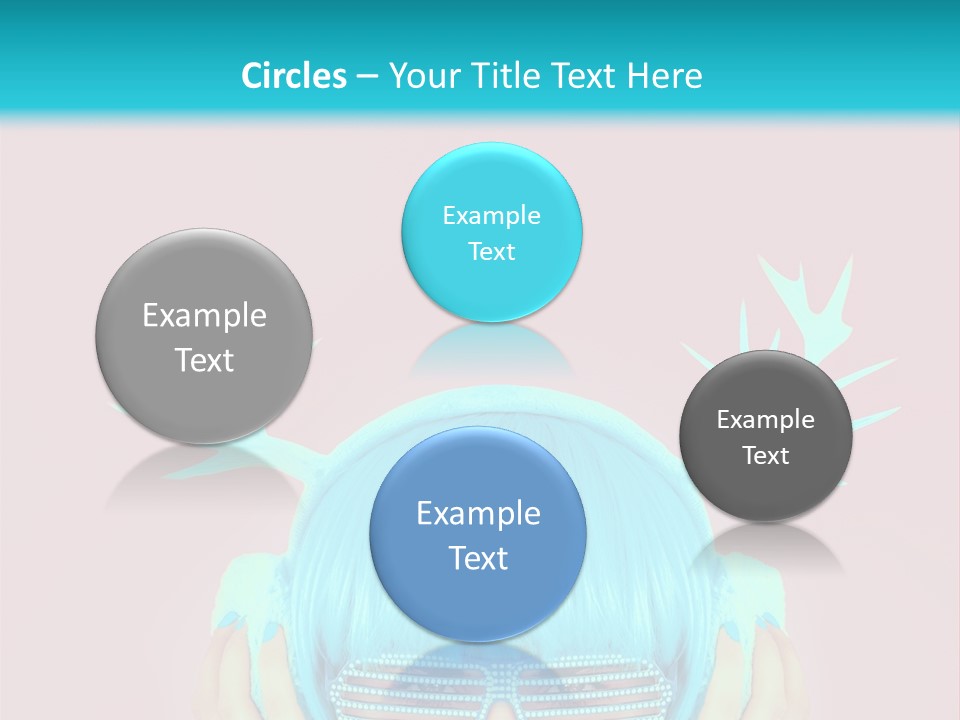 A Woman With Blue Hair And Sunglasses Is Holding Her Head PowerPoint Template