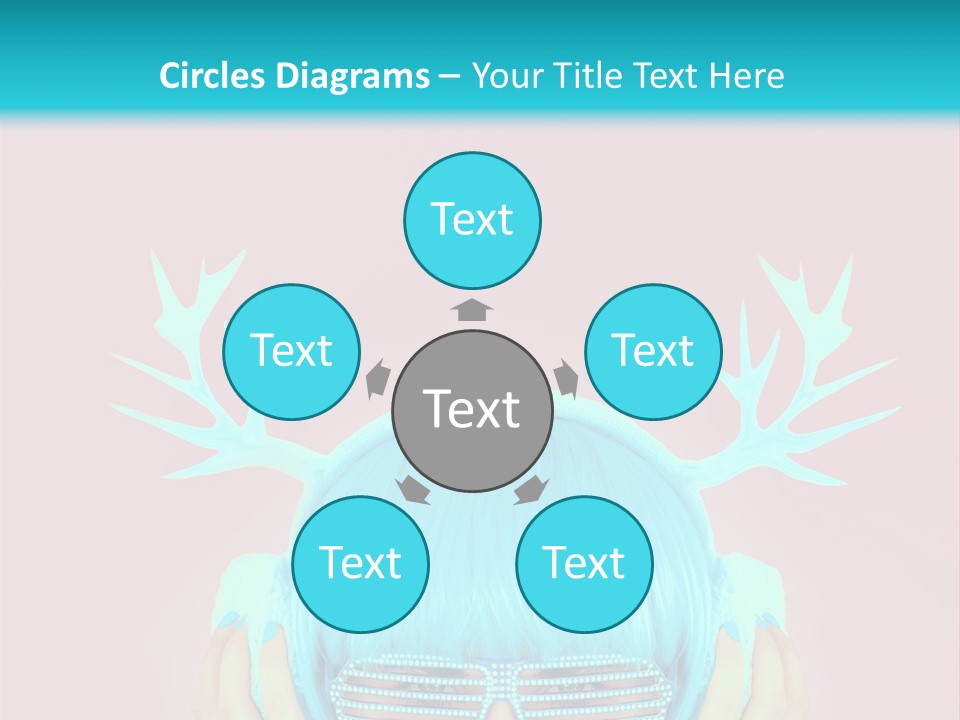 A Woman With Blue Hair And Sunglasses Is Holding Her Head PowerPoint Template