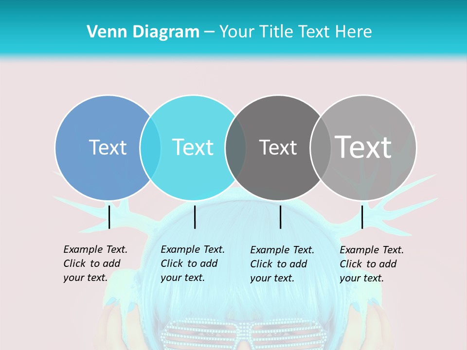 A Woman With Blue Hair And Sunglasses Is Holding Her Head PowerPoint Template