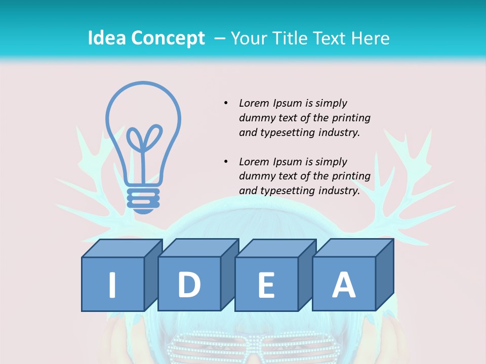 A Woman With Blue Hair And Sunglasses Is Holding Her Head PowerPoint Template