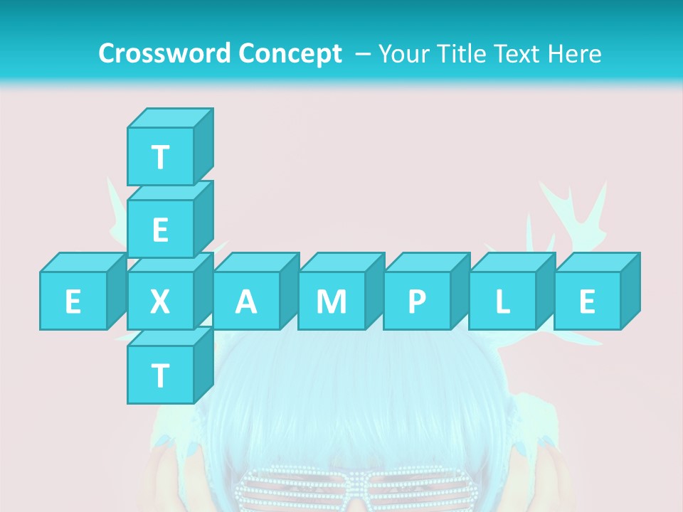 A Woman With Blue Hair And Sunglasses Is Holding Her Head PowerPoint Template