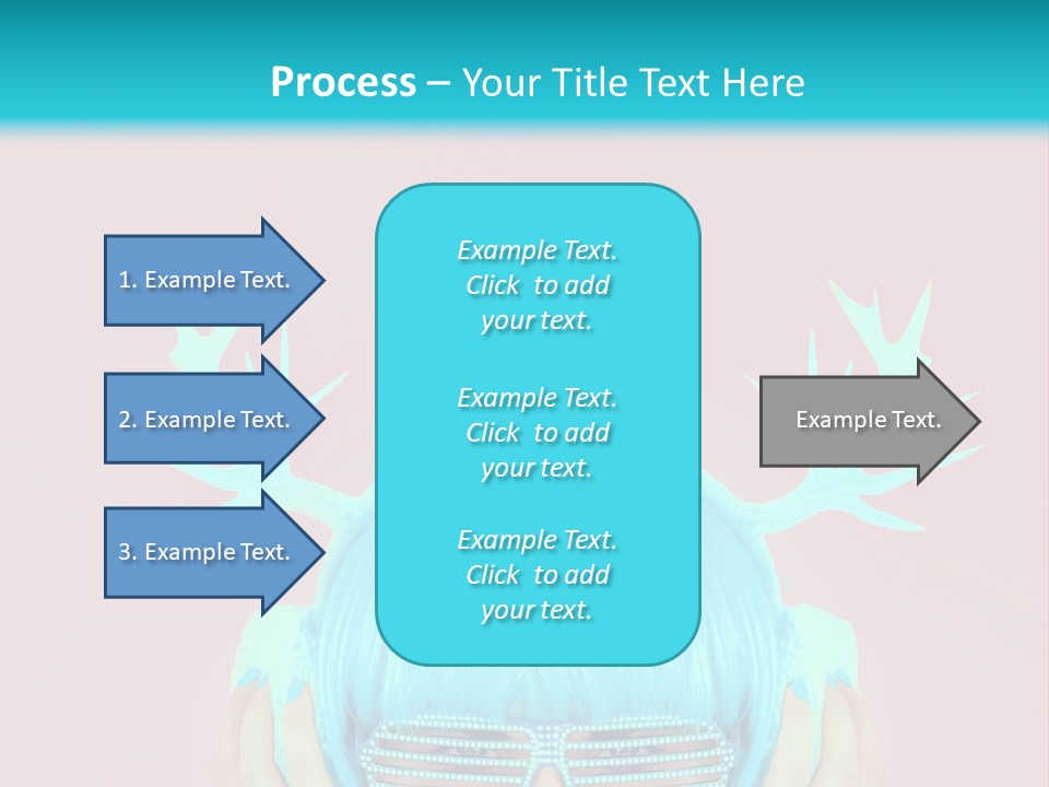 A Woman With Blue Hair And Sunglasses Is Holding Her Head PowerPoint Template