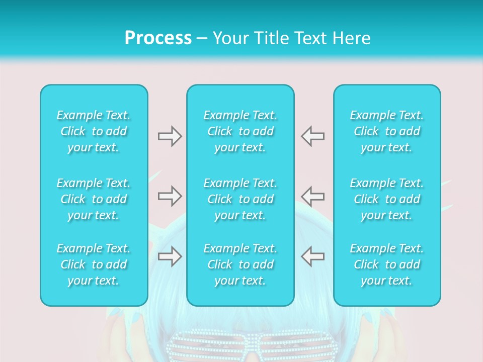 A Woman With Blue Hair And Sunglasses Is Holding Her Head PowerPoint Template