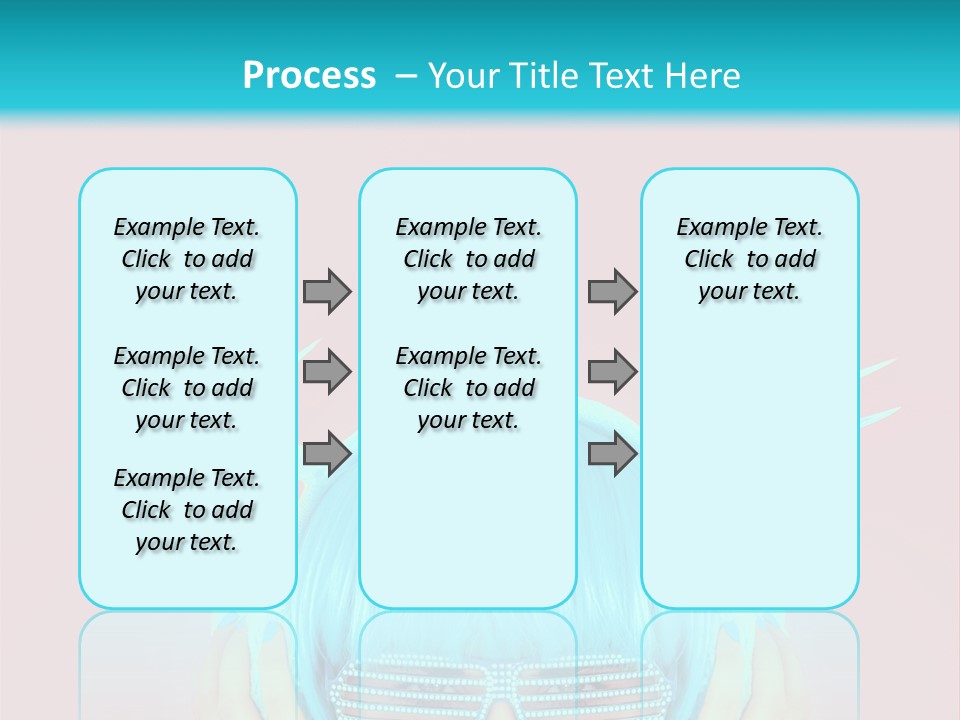 A Woman With Blue Hair And Sunglasses Is Holding Her Head PowerPoint Template