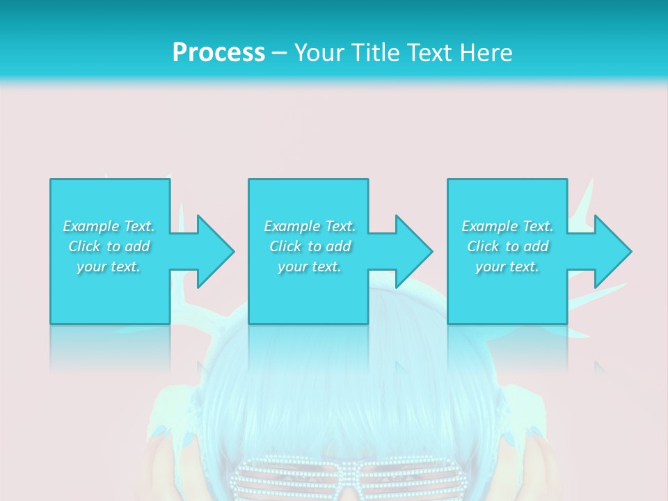 A Woman With Blue Hair And Sunglasses Is Holding Her Head PowerPoint Template