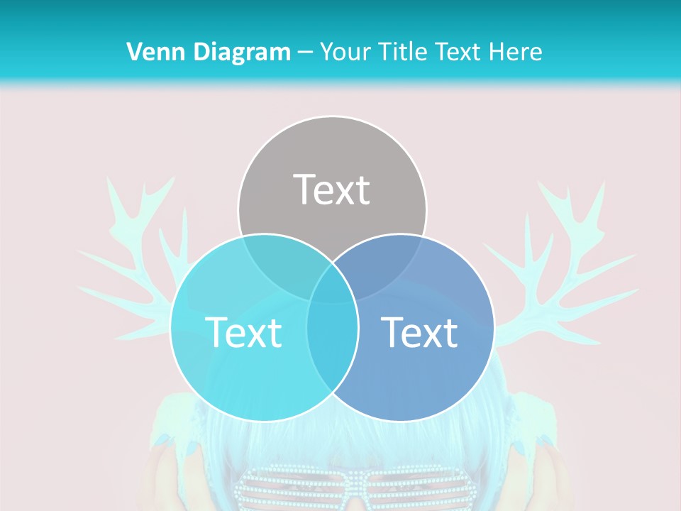 A Woman With Blue Hair And Sunglasses Is Holding Her Head PowerPoint Template