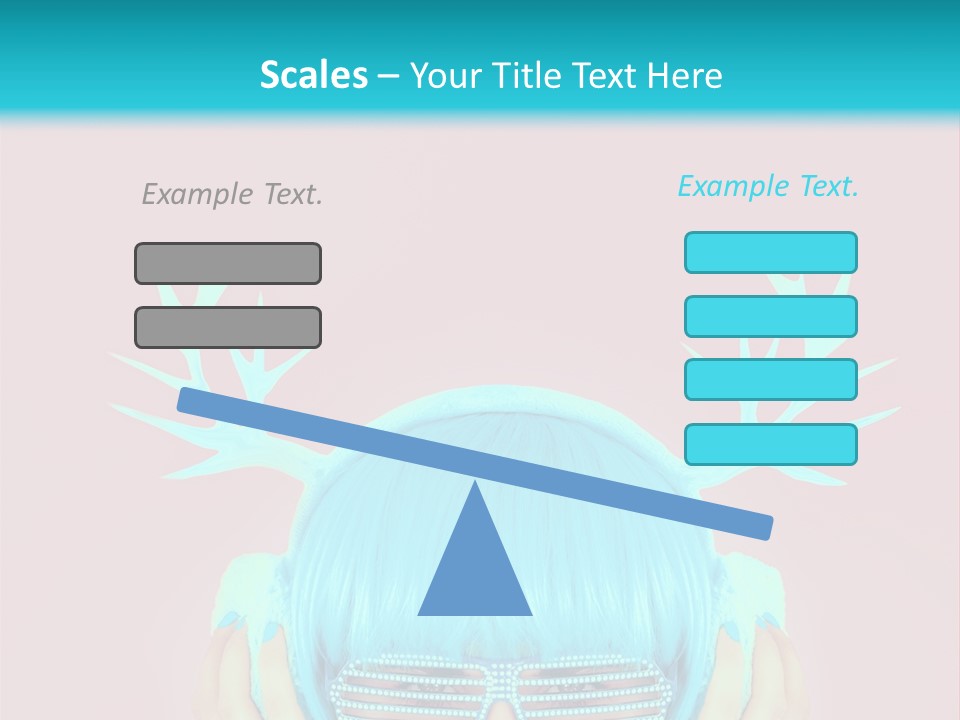 A Woman With Blue Hair And Sunglasses Is Holding Her Head PowerPoint Template