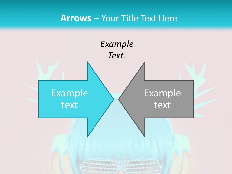 A Woman With Blue Hair And Sunglasses Is Holding Her Head PowerPoint Template