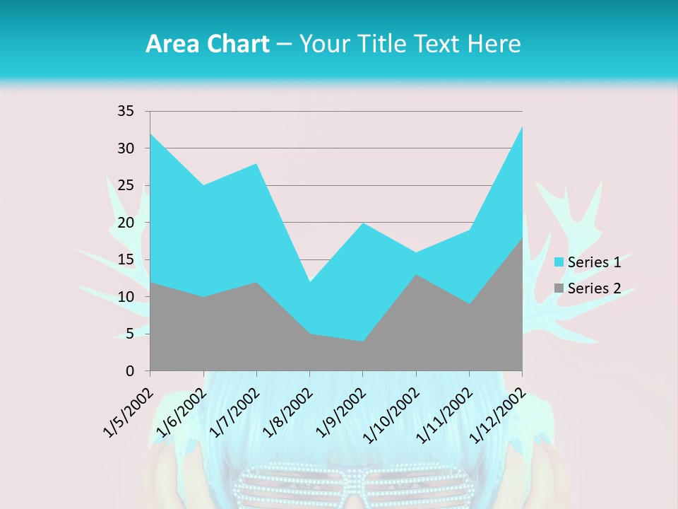 A Woman With Blue Hair And Sunglasses Is Holding Her Head PowerPoint Template