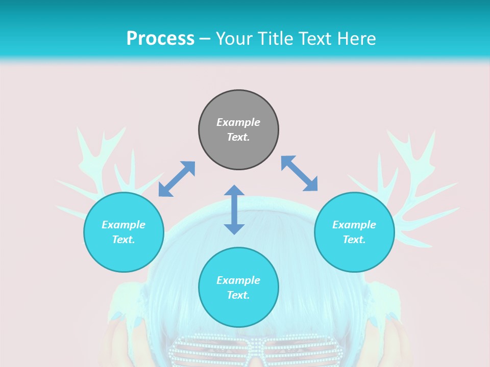 A Woman With Blue Hair And Sunglasses Is Holding Her Head PowerPoint Template