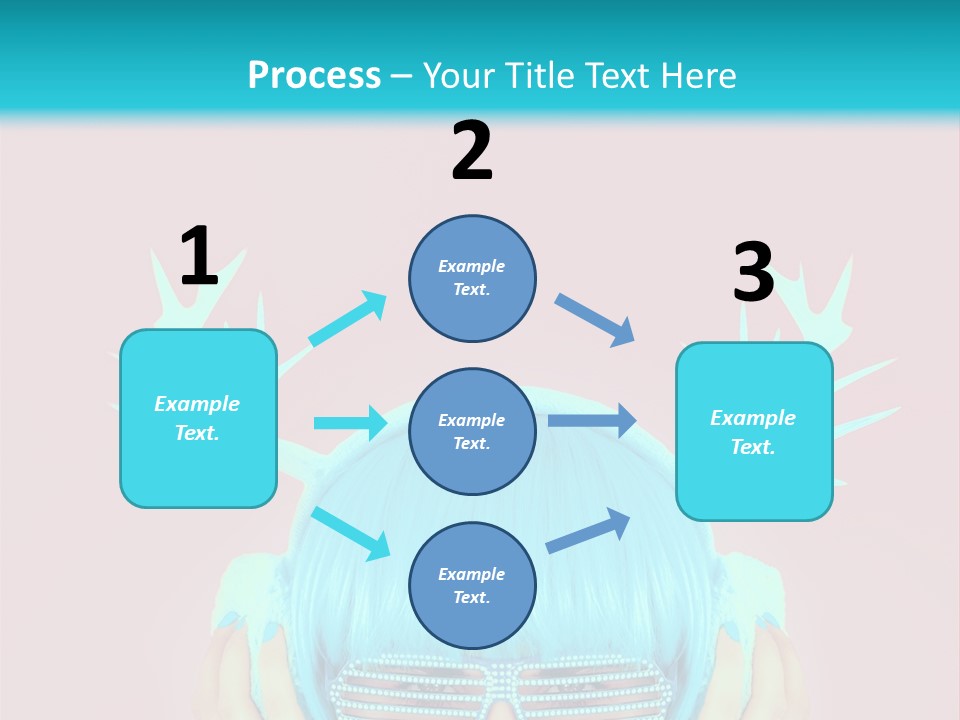 A Woman With Blue Hair And Sunglasses Is Holding Her Head PowerPoint Template