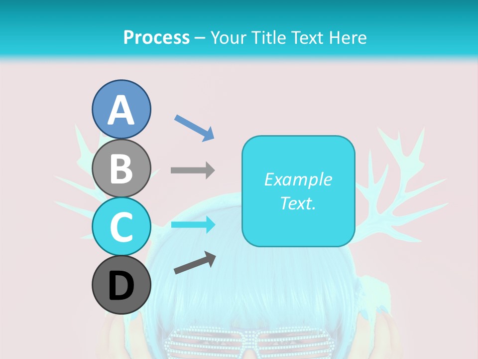 A Woman With Blue Hair And Sunglasses Is Holding Her Head PowerPoint Template