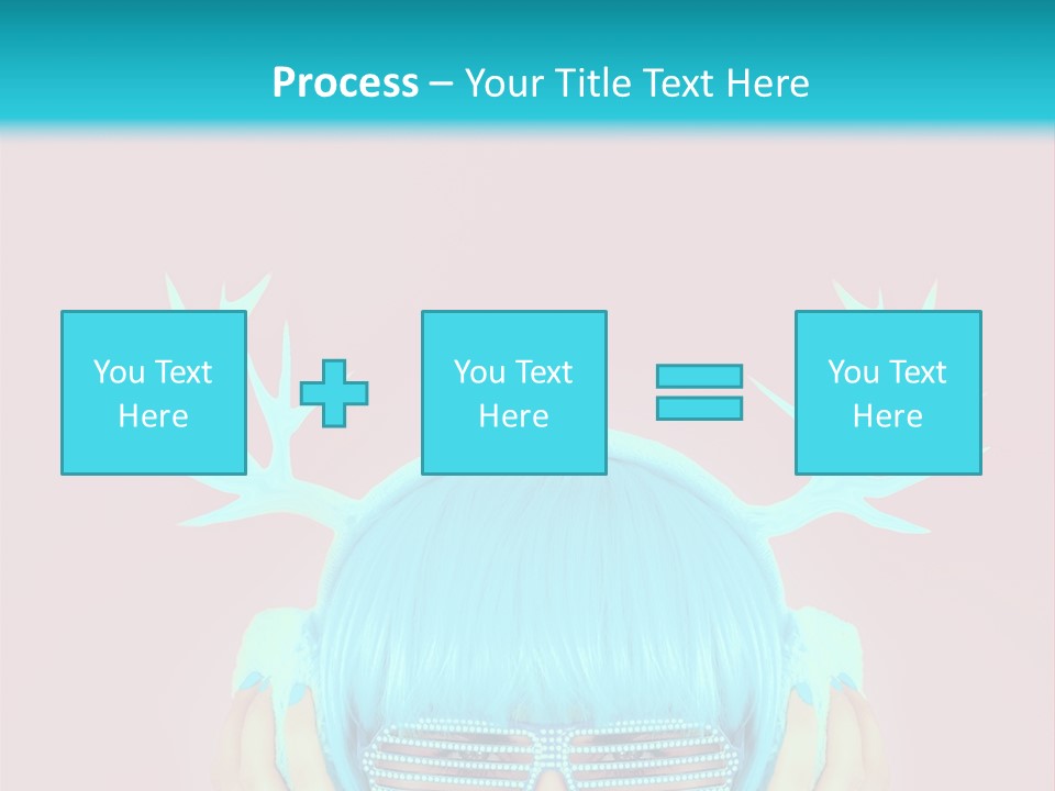 A Woman With Blue Hair And Sunglasses Is Holding Her Head PowerPoint Template