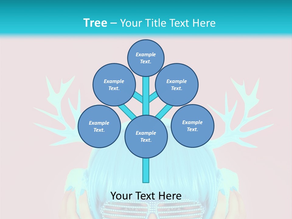 A Woman With Blue Hair And Sunglasses Is Holding Her Head PowerPoint Template