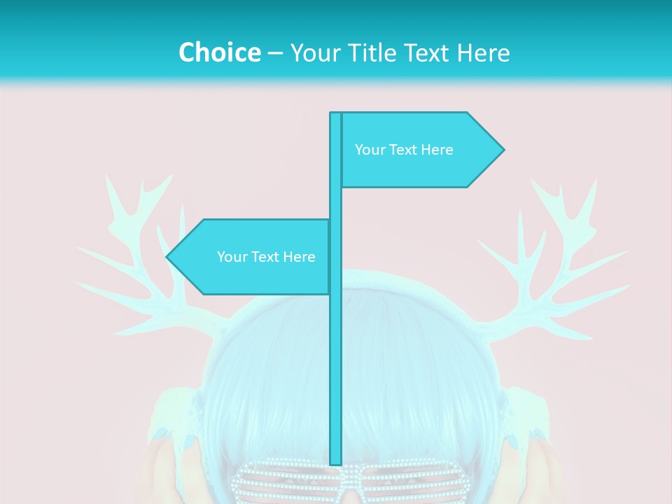 A Woman With Blue Hair And Sunglasses Is Holding Her Head PowerPoint Template