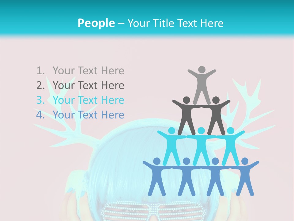 A Woman With Blue Hair And Sunglasses Is Holding Her Head PowerPoint Template