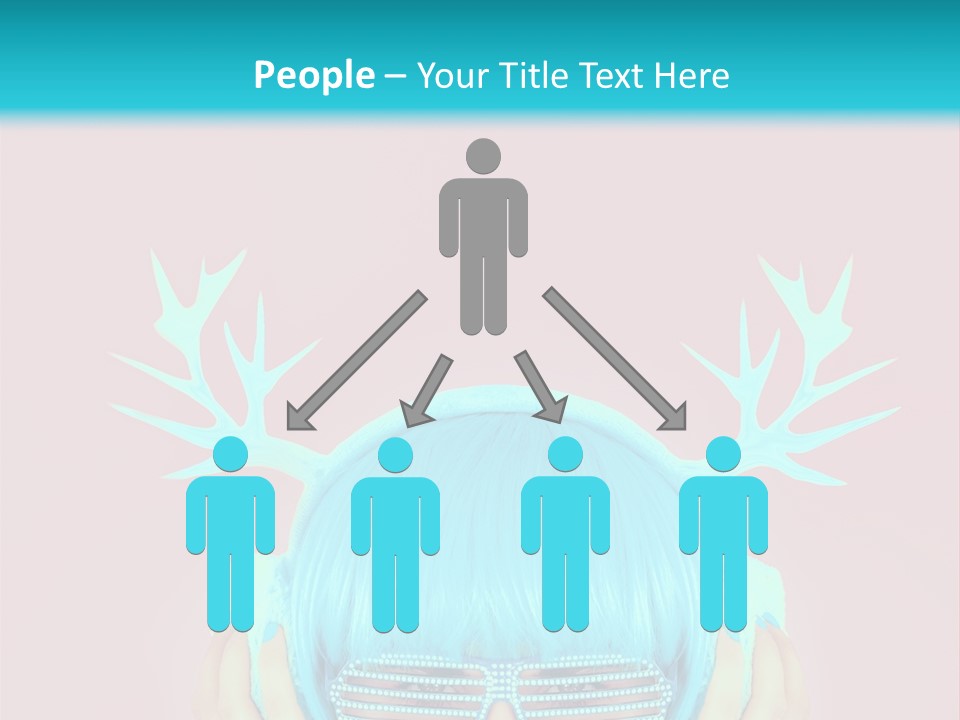 A Woman With Blue Hair And Sunglasses Is Holding Her Head PowerPoint Template