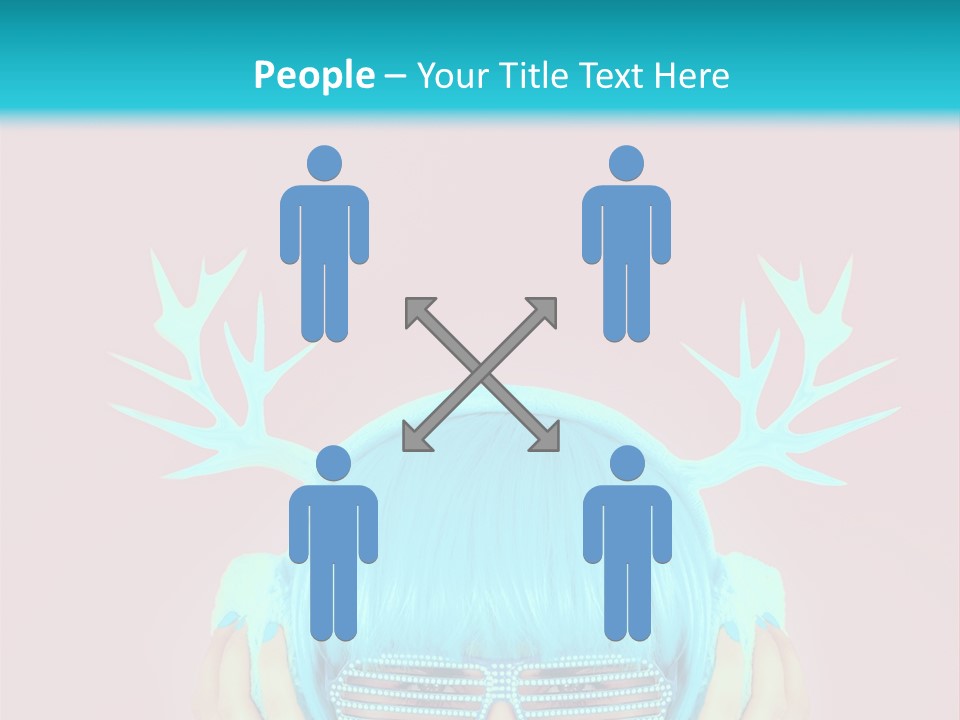 A Woman With Blue Hair And Sunglasses Is Holding Her Head PowerPoint Template