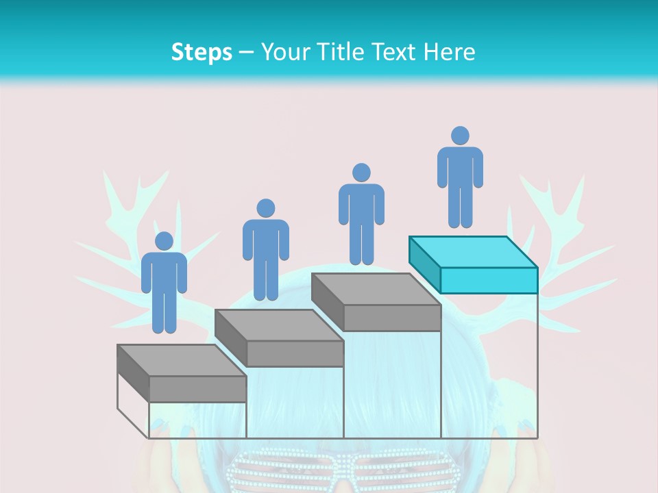 A Woman With Blue Hair And Sunglasses Is Holding Her Head PowerPoint Template