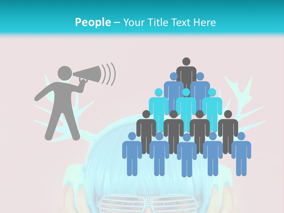 A Woman With Blue Hair And Sunglasses Is Holding Her Head PowerPoint Template