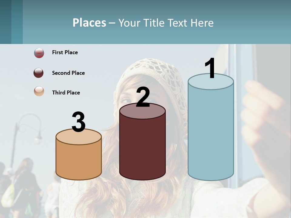 A Woman Taking A Picture With Her Cell Phone PowerPoint Template