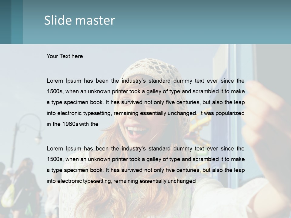 A Woman Taking A Picture With Her Cell Phone PowerPoint Template