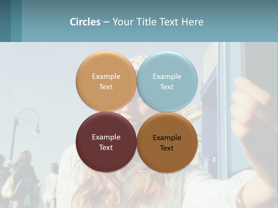 A Woman Taking A Picture With Her Cell Phone PowerPoint Template