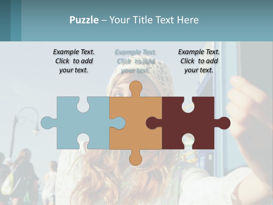 A Woman Taking A Picture With Her Cell Phone PowerPoint Template