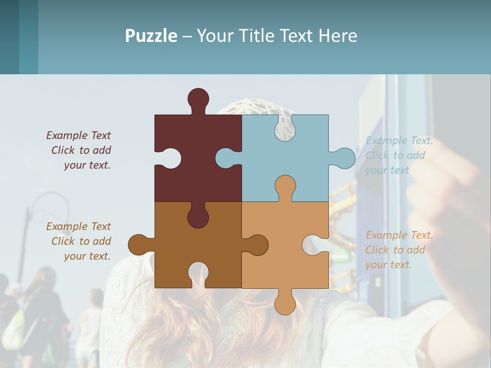 A Woman Taking A Picture With Her Cell Phone PowerPoint Template