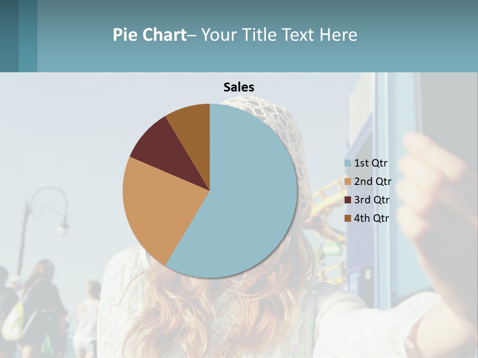 A Woman Taking A Picture With Her Cell Phone PowerPoint Template