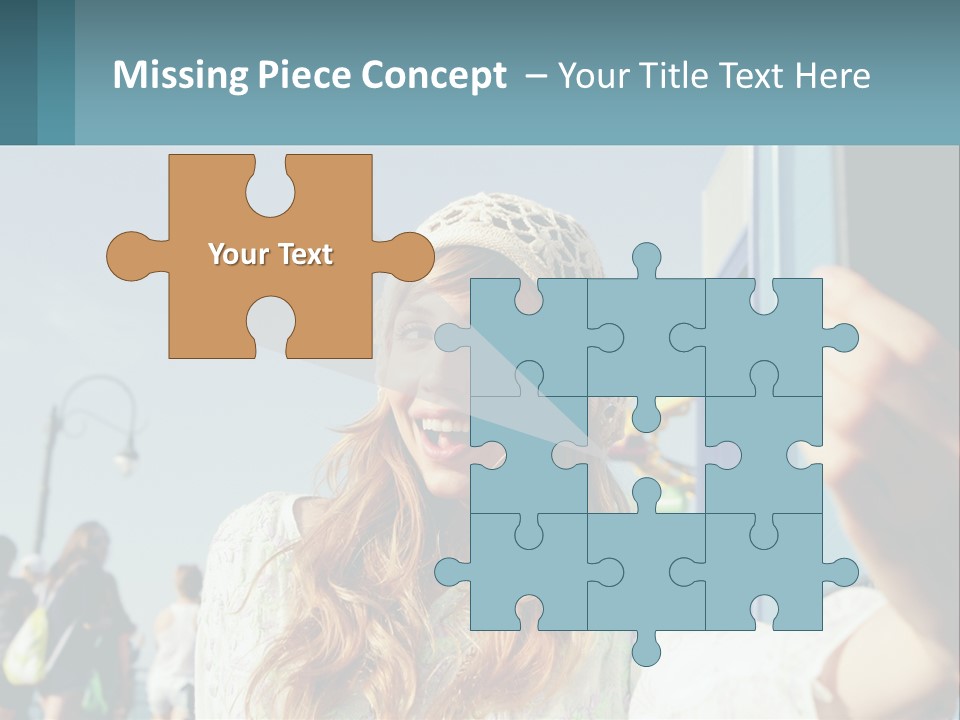 A Woman Taking A Picture With Her Cell Phone PowerPoint Template