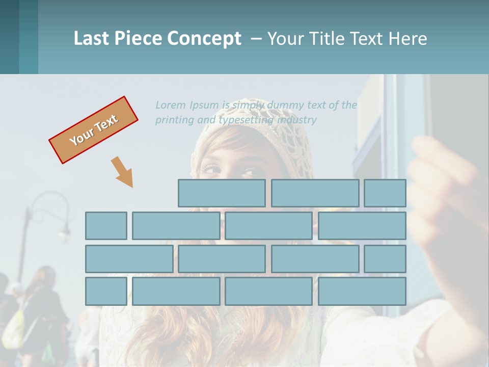 A Woman Taking A Picture With Her Cell Phone PowerPoint Template