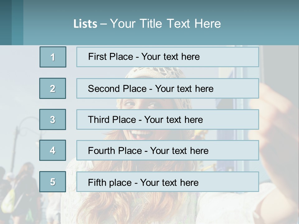 A Woman Taking A Picture With Her Cell Phone PowerPoint Template