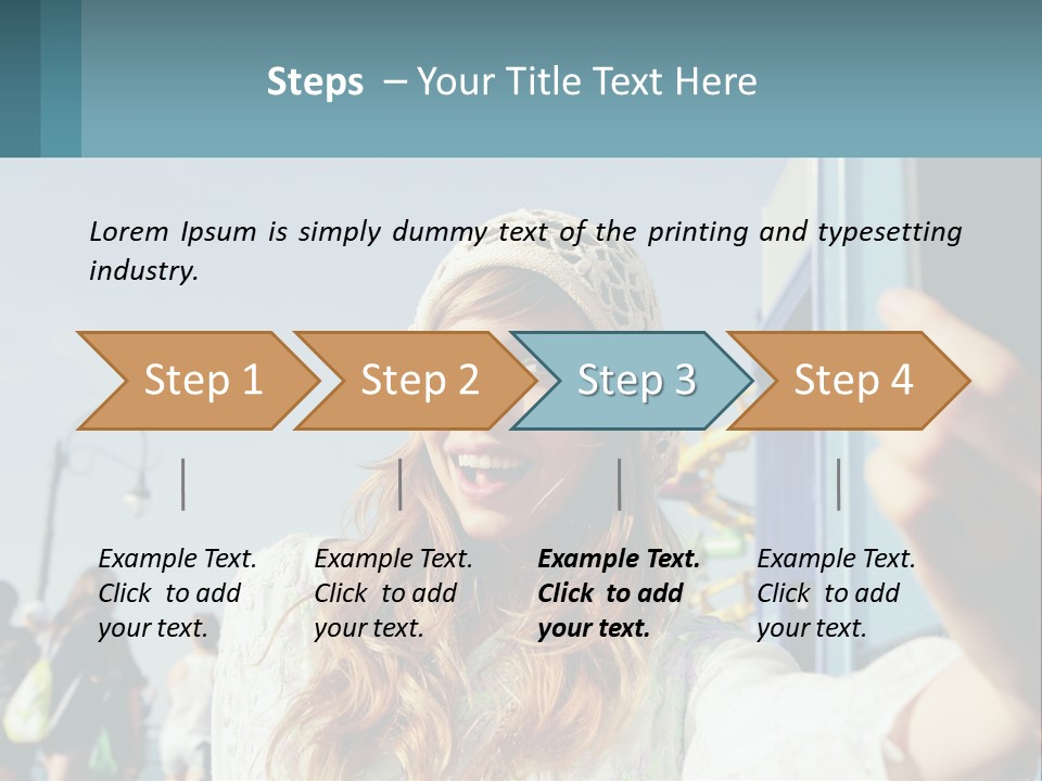 A Woman Taking A Picture With Her Cell Phone PowerPoint Template