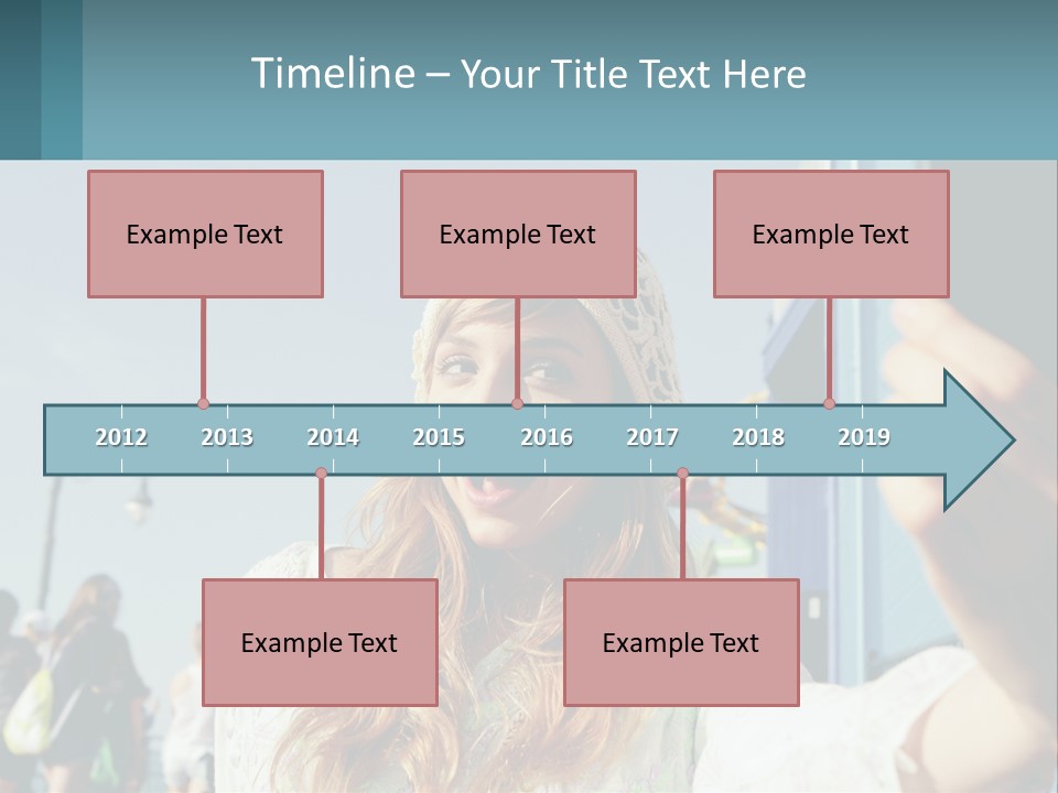 A Woman Taking A Picture With Her Cell Phone PowerPoint Template