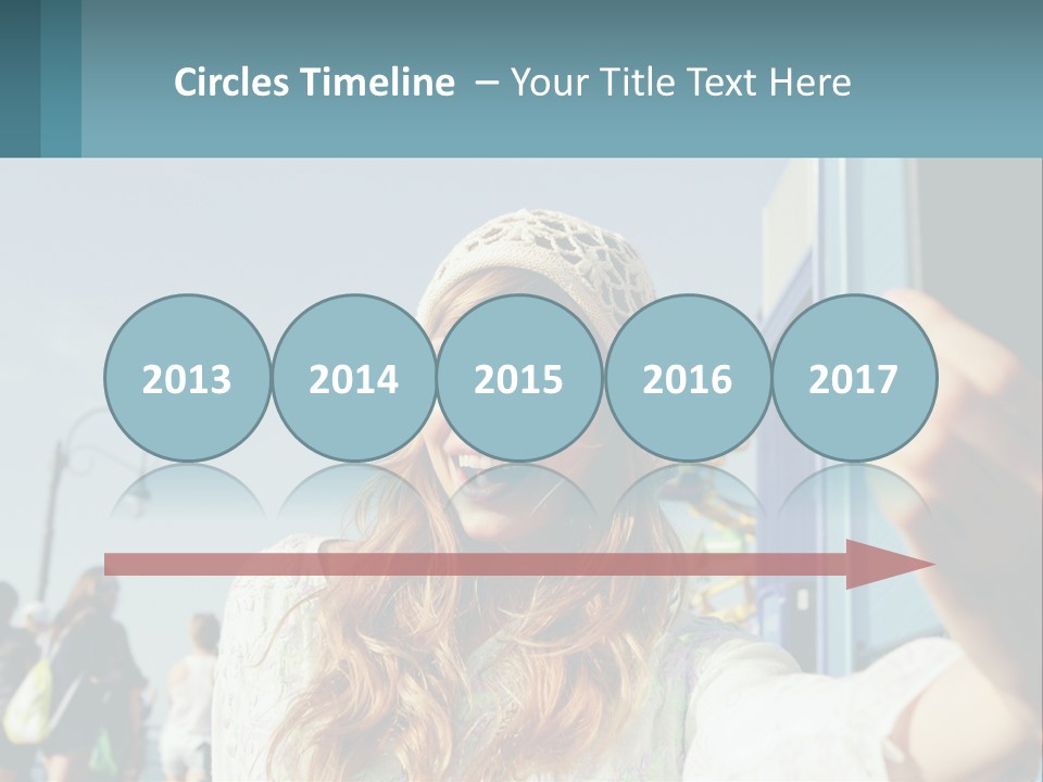 A Woman Taking A Picture With Her Cell Phone PowerPoint Template