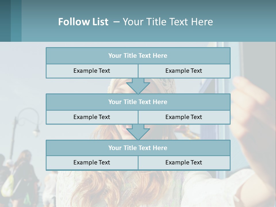 A Woman Taking A Picture With Her Cell Phone PowerPoint Template