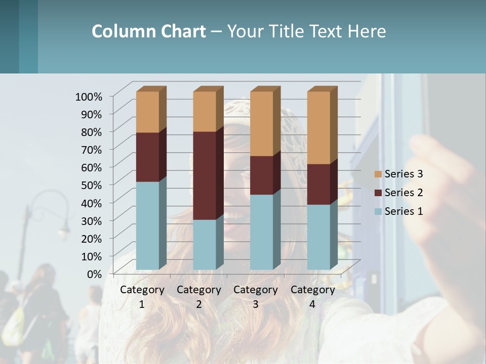A Woman Taking A Picture With Her Cell Phone PowerPoint Template