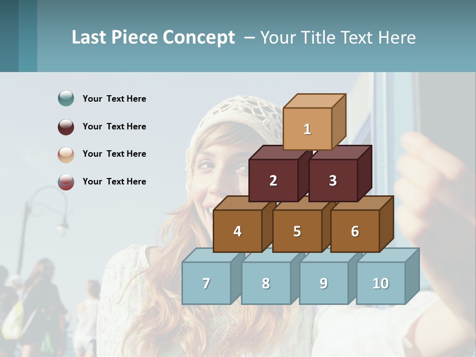 A Woman Taking A Picture With Her Cell Phone PowerPoint Template