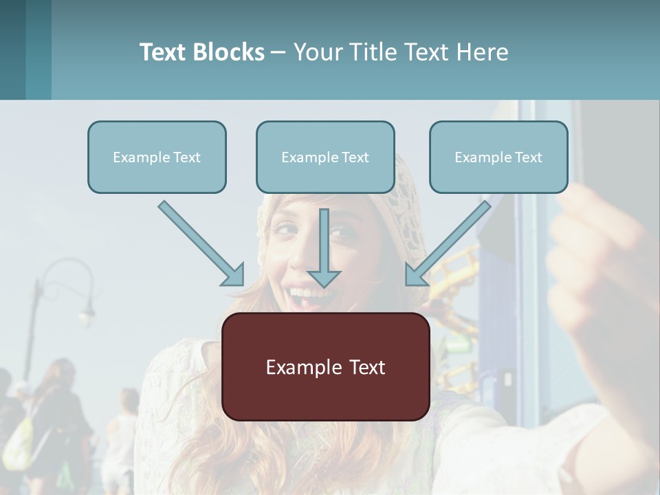 A Woman Taking A Picture With Her Cell Phone PowerPoint Template