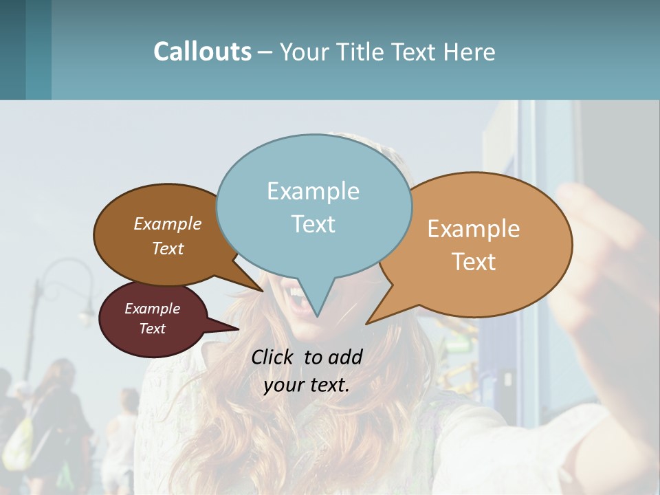 A Woman Taking A Picture With Her Cell Phone PowerPoint Template