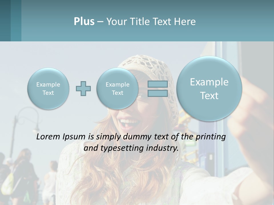 A Woman Taking A Picture With Her Cell Phone PowerPoint Template